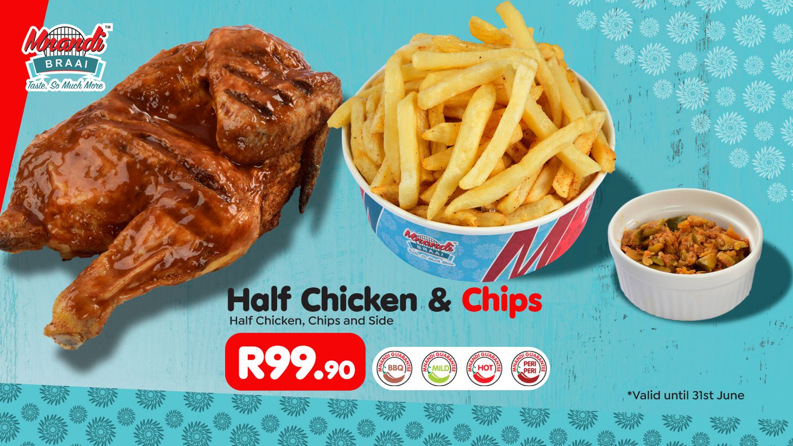 Half Chicken and Chips menu card